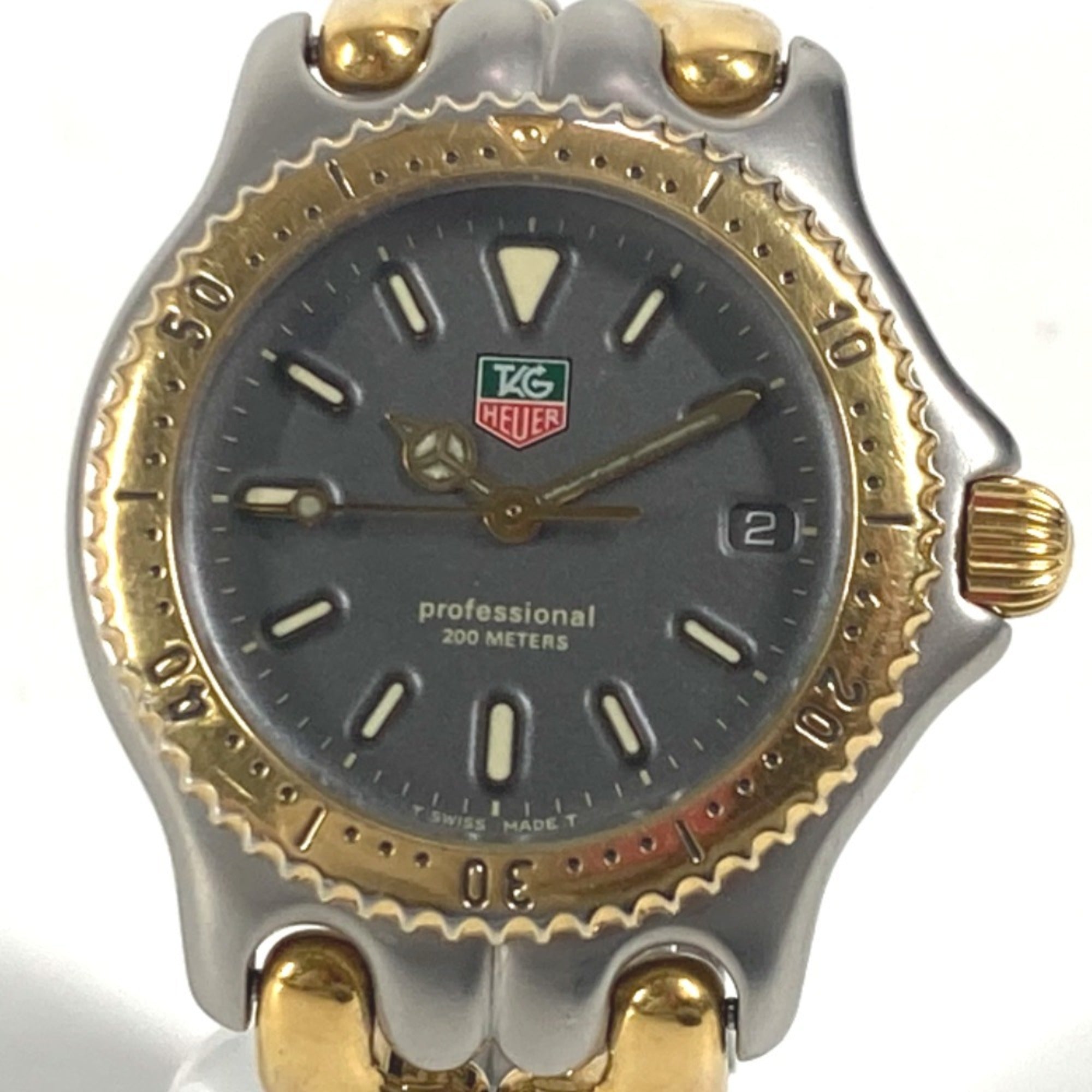 2000_3a0aebf0-bb7c-46be-ac04-e08c24a0e142.jpg TAG HEUER S95.213K Cell Professional 200 Logo Combination SS Boys Gold - Image 1