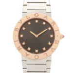 BVLGARI Bulgari 12-Diamond Watch, 18K Pink Gold (PG) Stainless Steel, Women's, Gray Tone, BBP33SG