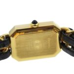 CHANEL Premiere S Watch H0001, Gold-Plated Leather Quartz Movement, Analog Display, Black Dial, Women's - Image 7