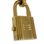 HERMES Vintage Kelly GP Leather Genuine Quartz Wrist Brown Gold 33095 - Image 5