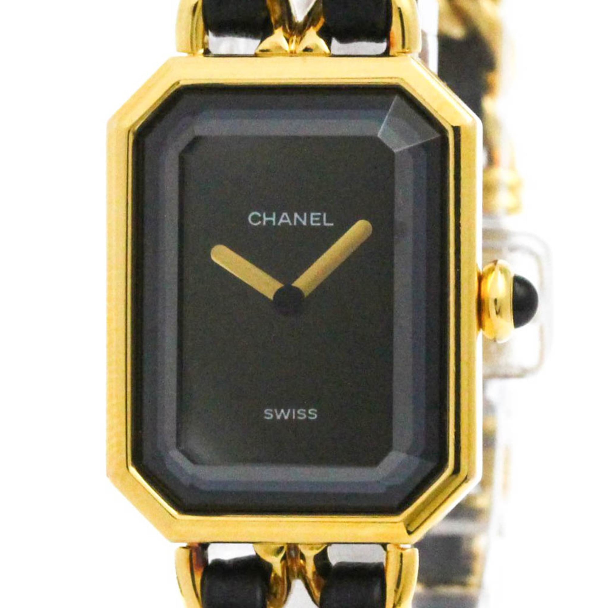 2000_3cb43ea3-9dc1-43a8-adc6-d1a26fcd3c09.jpg CHANEL Premiere Size L Gold Plated Quartz Ladies Watch H0001 BF582982 - Image 1