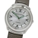 Louis Vuitton LOUIS VUITTON Men's Watch Brand Fifty Five Automatic AT Stainless Steel SS Leather Q6G20 Round