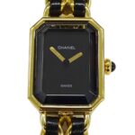 Chanel CHANEL Women's Watch Brand Premiere Quartz QZ GP Leather M Size H0001 Square Gold Black - Image 2