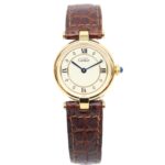 Cartier Must VendÃ´me SM Vermeil Quartz with Roman Numerals Gold and Ivory Dial Ladies' - Image 2