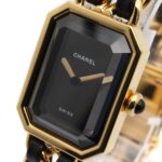 Chanel CHANEL PremiÃ¨re L Gold Plated (GP) Leather Strap Wo Black H0001 - Image 3