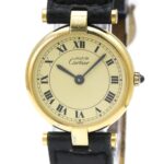 CARTIER Must Vendome Vermeil Gold Plated Quartz Ladies 590004