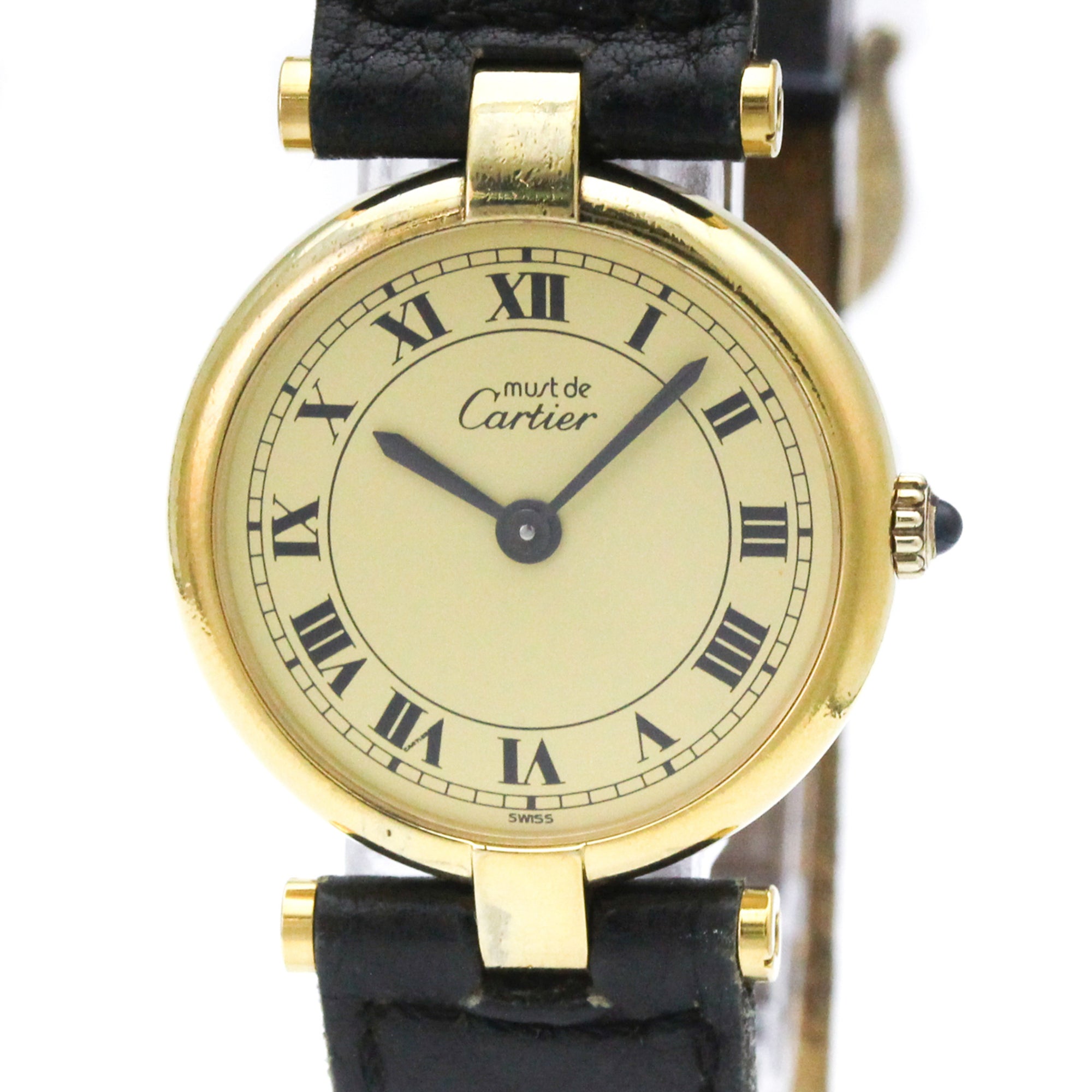 2000_44a63262-91c4-42f5-803e-7e4cd30a1231.jpg CARTIER Must Vendome Vermeil Gold Plated Quartz Ladies 590004 - Image 1