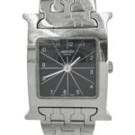 Hermes H- Wo Quartz Black Dial H Battery Operated Stainless Steel Silver/Black HERMES HH1.210