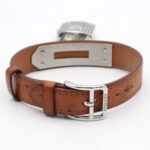 Hermes Kelly Stainless Steel Leather Strap Wo Silver Tone KE1.210 - Image 4