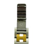 HERMES Vintage Clipper Logo Engraved Stainless Steel GP Wristwatch Silver Gold 40594 - Image 4