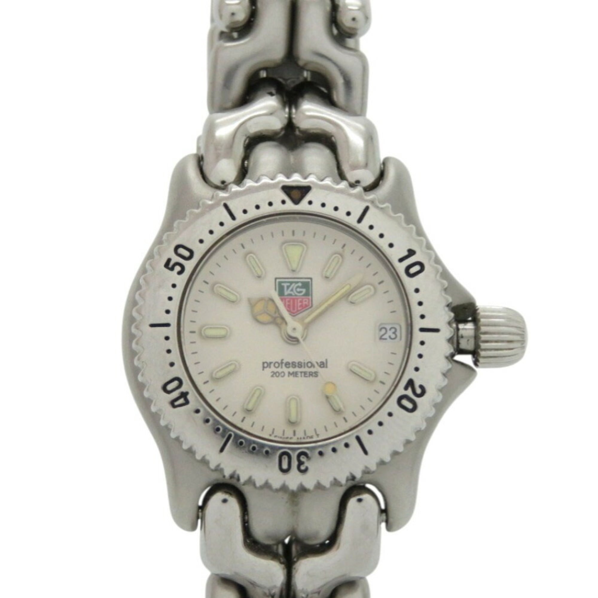 2000_473942f9-1538-4951-a195-f2fc2b3ac5c4.jpg TAG Heuer Sel S99.008M Stainless Steel Cream Quartz Watch 1496TAG HEUER - Image 1