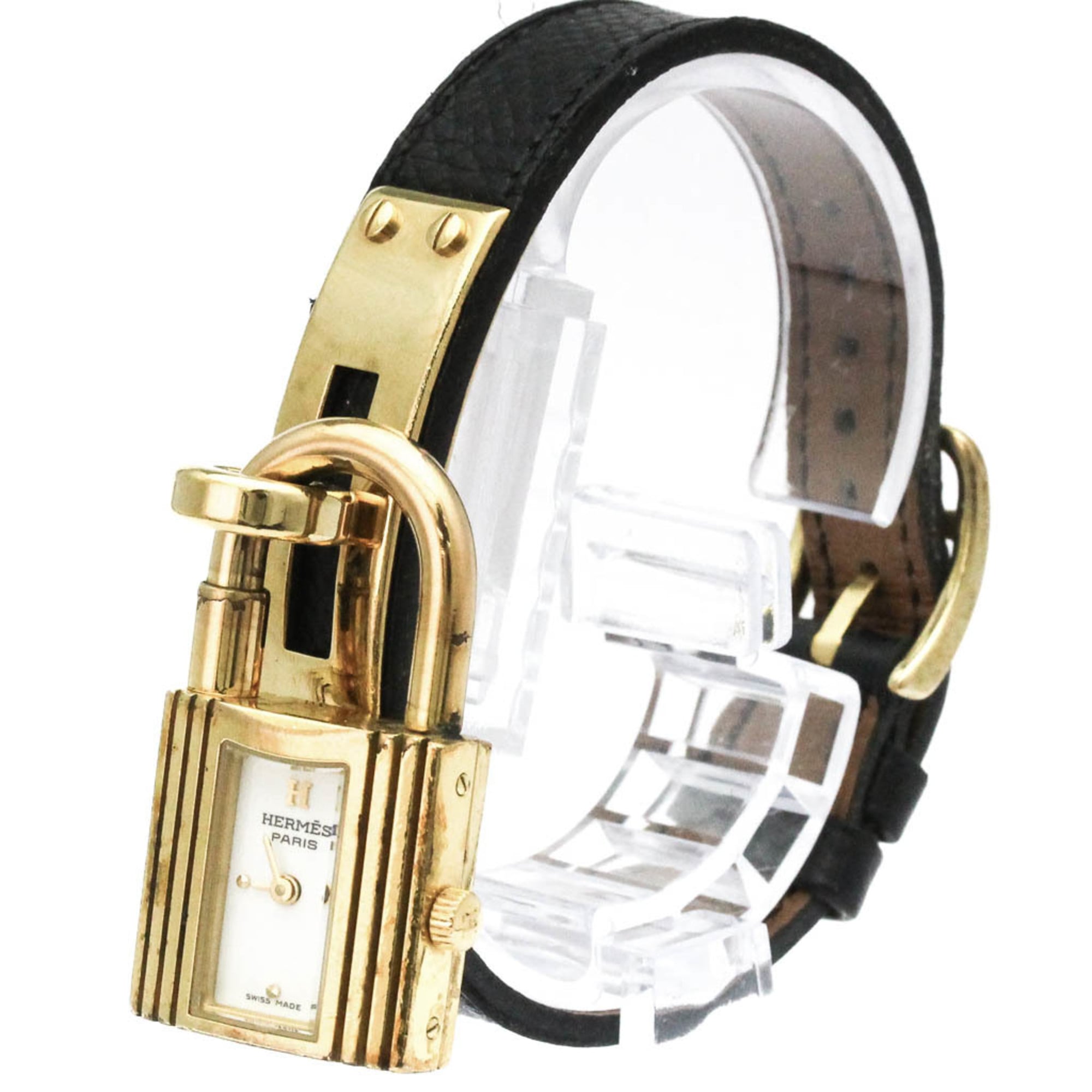 2000_475564a7-81ed-42c3-a9cf-80453e1618d7.jpg HERMES Kelly Watch Gold Plated Leather Quartz Ladies Watch - Image 1