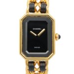 Chanel CHANEL PremiÃ¨re S Watch, Gold Plated (GP), Leather Strap, Women's, Black, H0001