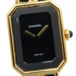 Chanel CHANEL PremiÃ¨re S Watch, Gold Plated (GP), Leather Strap, Women's, Black, H0001 - Image 3