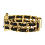CHANEL Premiere S Watch H0001, Gold-Plated Leather Quartz Movement, Analog Display, Black Dial, Women's - Image 4