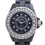 CHANEL J12 Bezel Diamond H2427 Black Ceramic x Stainless Steel Ladies 39763 Watch