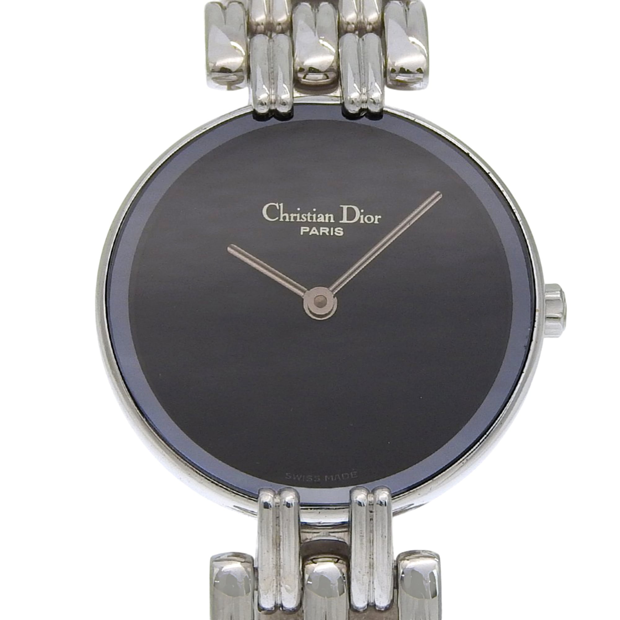 2000_4daed60b-12e1-445e-a90a-402cf4b9a046.jpg Christian Dior Bakira Watch D44-120 Stainless Steel Silver Quartz Analog Black Dial Women's - Image 1