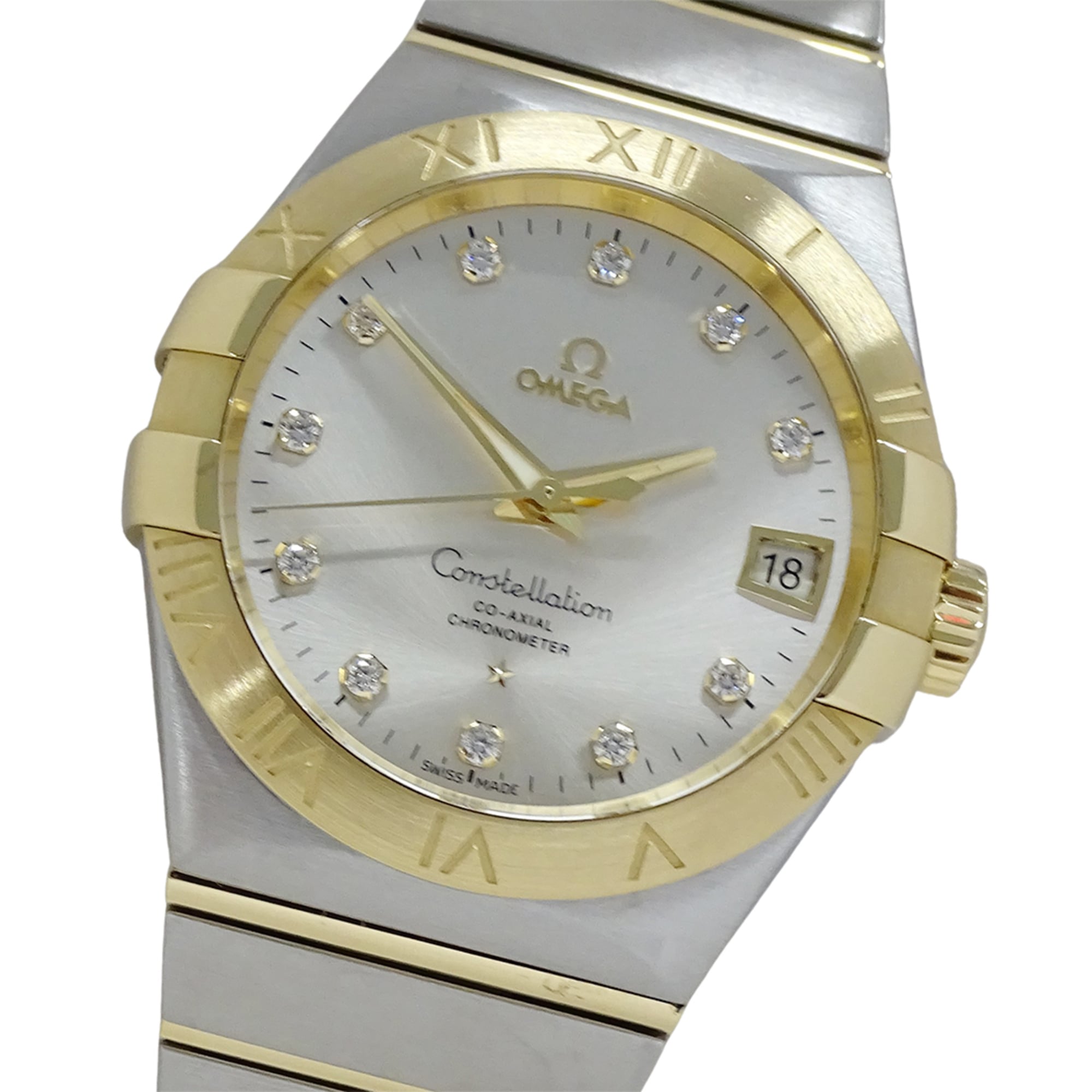 2000_4db4f4e4-6e87-4f4d-9a26-c5ba40be58fe.jpg Omega Constellation 123.20.38.21.52.002 Brand Name 11P Diamonds Co-Axial Movement Date Automatic Stainless Steel (SS) and Gold (YG) Combination. - Image 1
