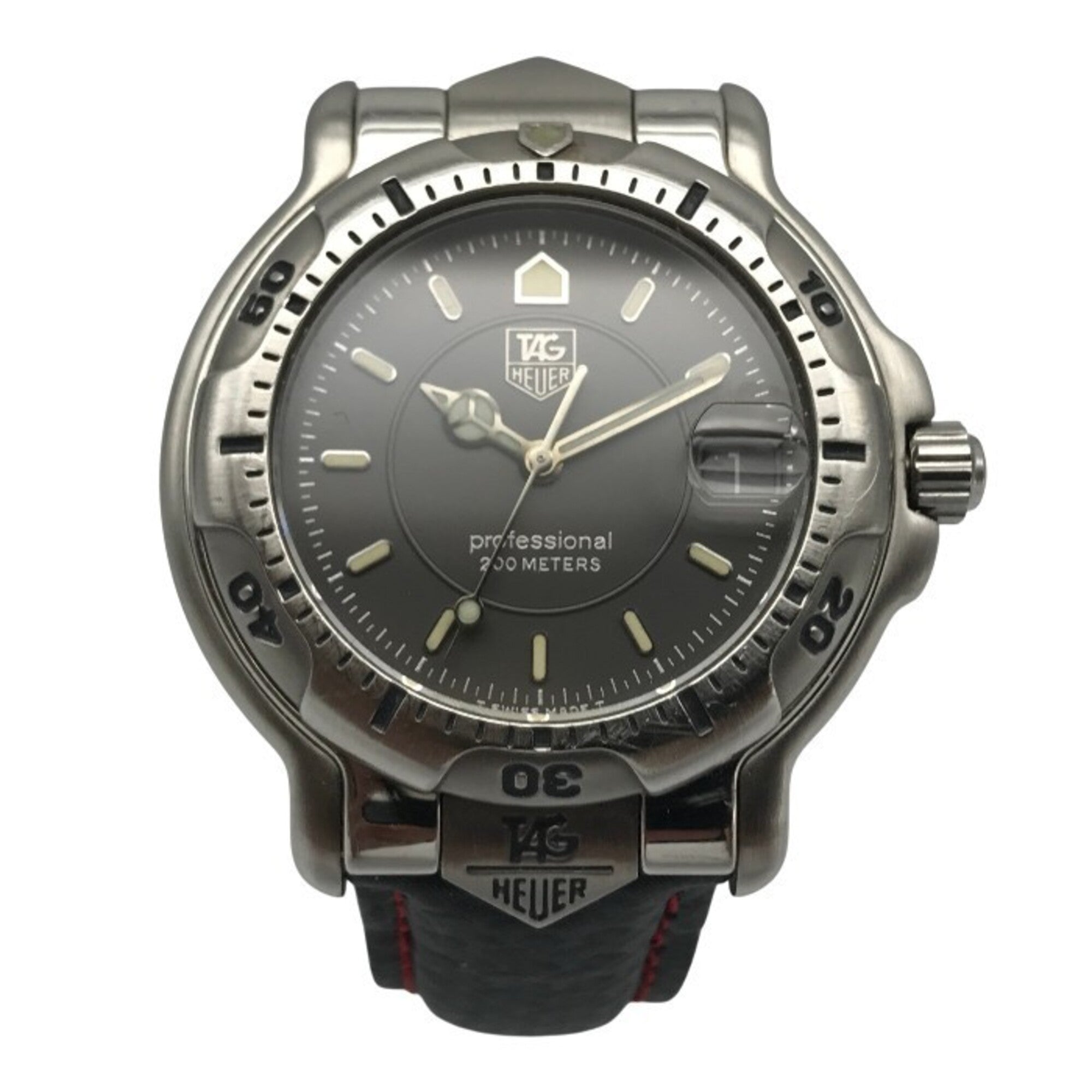 2000_4e9a795c-4c57-4e90-8867-eb4a796c6430.jpg TAG Heuer 6000 Series Professional Men's Analog Quartz Watch with Date, Silver/Gray WH1112 T1 - Image 1