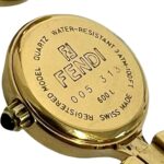 FENDI 600L Logo Engraved GP Quartz Wrist Bangle Gold 22368 - Image 5