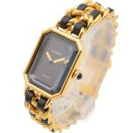 Chanel CHANEL PremiÃ¨re M Watch, Gold Plated Leather, Women's, Black, H0001 - Image 2