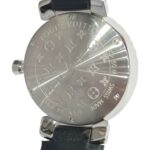 Louis Vuitton Tambour watch, total weight 48g, stainless steel, genuine leather strap, quartz movement, silver dial, Q13MJ - Image 5