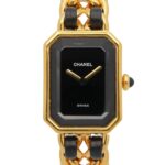 Chanel CHANEL PremiÃ¨re S Watch, Gold Plated (GP), Leather Strap, Women's, Black, H0001