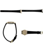Omega De Ville Watch f-25030 Gold Black Women's SS Leather Manual Winding OMEGA Dial Analog Stainless Steel - Image 4