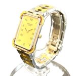 Hermes CroisiÃ¨re watch, total weight 37.7g, stainless steel, quartz movement, gold dial, CR1.240 battery. - Image 2
