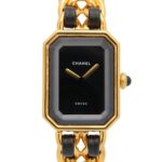 Chanel CHANEL PremiÃ¨re S Watch, Gold Plated (GP), Leather Strap, Women's, Black, H0001