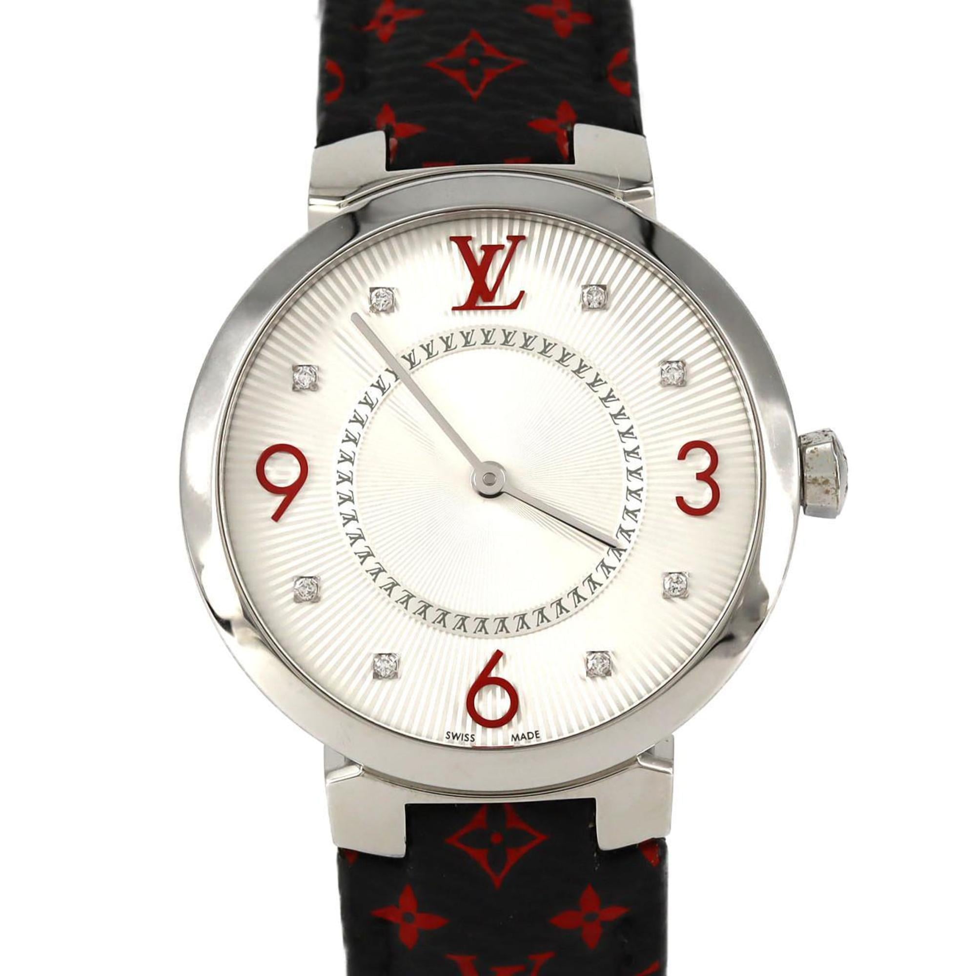 2000_559f31d8-cf97-48e3-8dcf-c3dcd3f57874.jpg Louis Vuitton Tambour Monogram 8P Q13MJA Stainless Steel Quartz Watch - Image 1