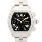 Cartier Roadster Chronograph XL Watch, Stainless Steel, Men's, Black (W62020X6)