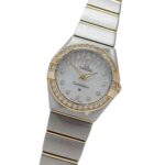 Omega Constellation Brushed 123.25.24.60.55.002 Wo Brand Name 12P Diamonds Mother-of-Pearl Quartz Movement Stainless Steel (SS) and Pink Gold (PG)
