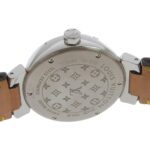 Louis Vuitton Tambour Watch Q1313 Stainless Steel x Monogram Canvas Quartz Analog Display White Dial Women's - Image 4