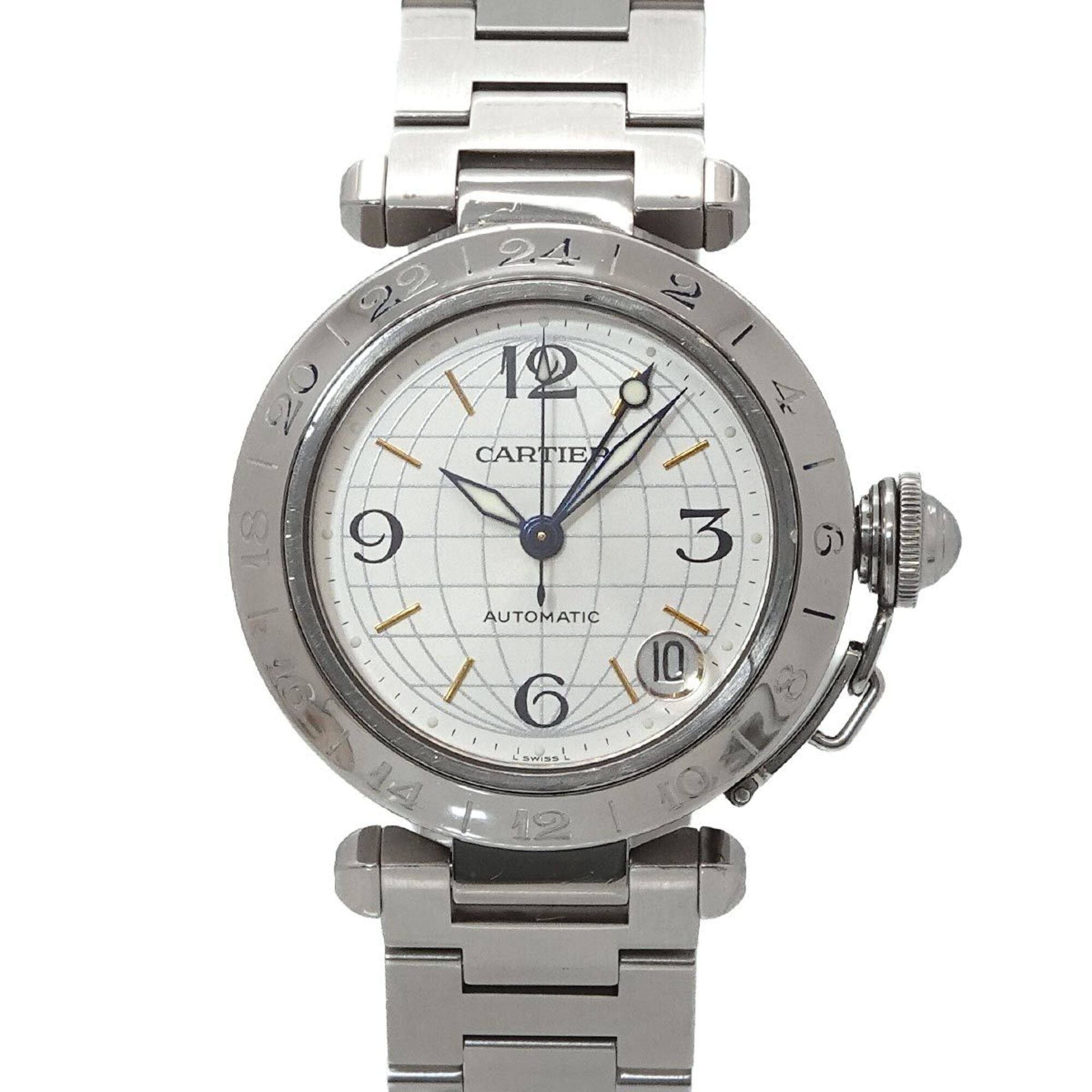 2000_57011188-95c5-4414-aa29-1be2ac73b8dd.jpg Cartier Pasha C Meridian GMT W31078M7 Boys' Date Silver Automatic Movement - Image 1