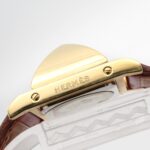 Hermes Medor gold-plated (GP) leather strap wo white ME1.201 - Image 9