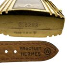 HERMES Vintage Kelly GP Leather Genuine Quartz Wrist Brown Gold 33095 - Image 3