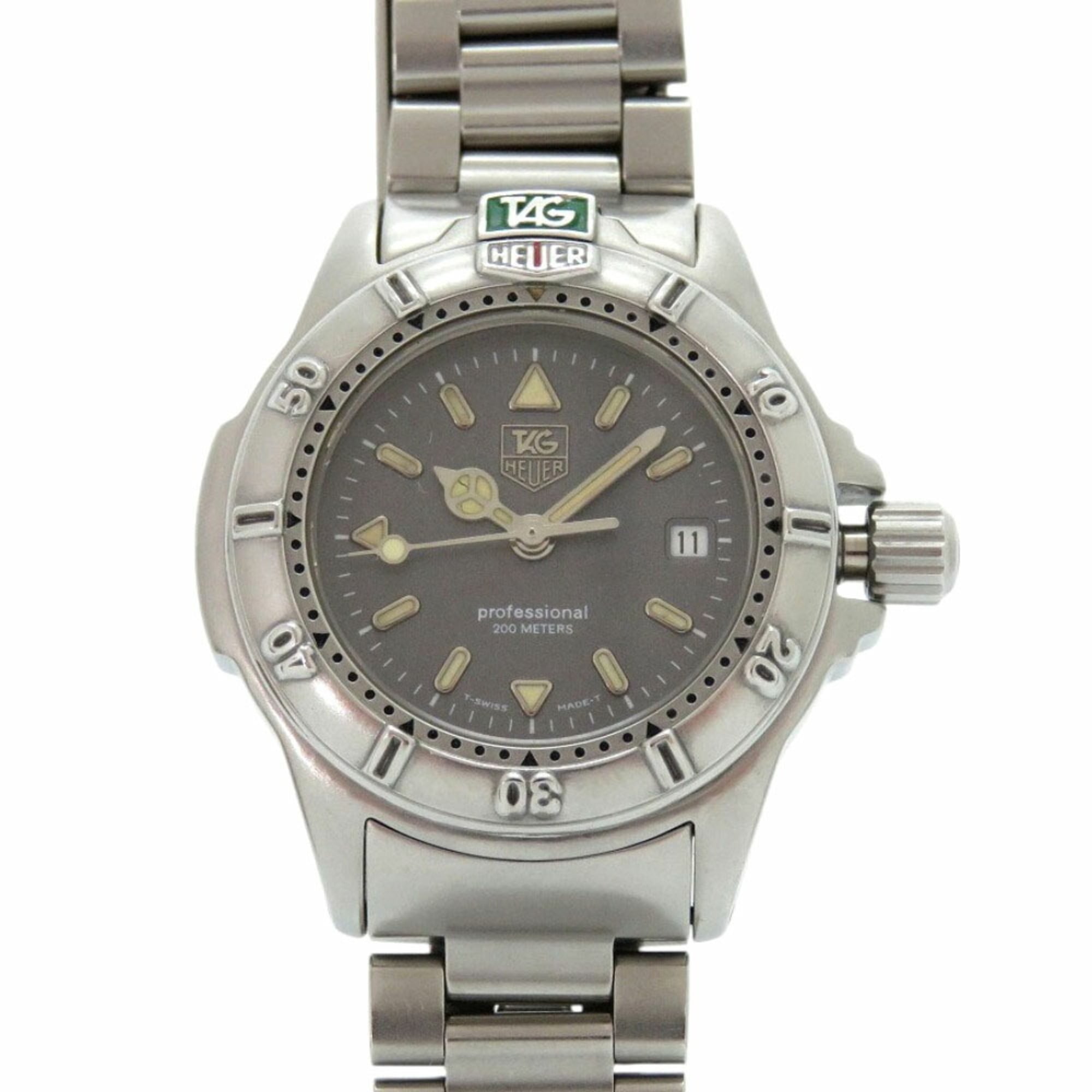 2000_57d2bd9e-7591-4122-8afb-979f7b325928.jpg TAG Heuer Professional 200m WF1411-0 Stainless Steel Grey Quartz Watch 0555TAG HEUER - Image 1