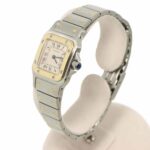 Cartier Santos Galbee SM W20012C4 Two-Tone Ladies' Ivory & 18K Yellow Gold Quartz - Image 3