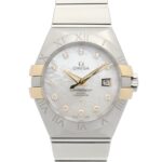 Omega Constellation 18K yellow gold stainless steel wo white dial with mother-of-pearl case model number 123.20.31.20.55.004