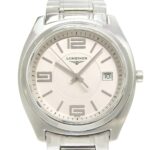 Longines Conquest watch L3.632.4, stainless steel, silver, quartz, analog, white dial, men's.