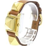 HERMES Medor Gold Plated Leather Quartz Ladies - Image 2