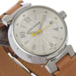 Louis Vuitton Tambour Watch Q1313 Stainless Steel x Monogram Canvas Quartz Analog Display White Dial Women's - Image 3