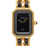 Chanel CHANEL PremiÃ¨re S Watch, Gold Plated (GP), Leather Strap, Women's, Black, H0001