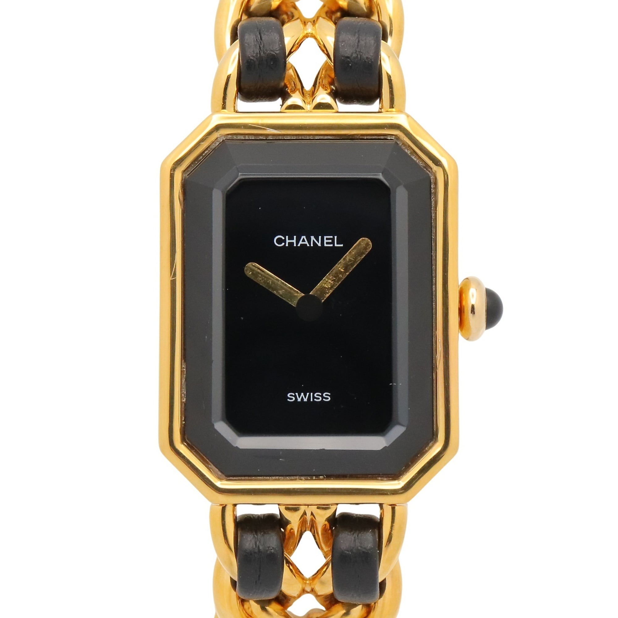 2000_5bcd3007-8eca-4578-a2c3-b728a7847d49.jpg Chanel CHANEL Première S Watch, Gold Plated (GP), Leather Strap, Women's, Black, H0001 - Image 1