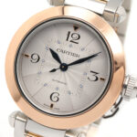 Cartier Pasha de watch, 18K pink gold (PG) stainless steel, boys' size, silver tone, W2PA0008 - Image 3