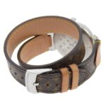 Louis Vuitton Tambour Watch Q1313 Stainless Steel x Monogram Canvas Quartz Analog Display White Dial Women's - Image 5