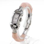Gucci Bamboo Watch 6800L Stainless Steel x Rubber Pink Quartz Analog Display White Dial Women's - Image 2