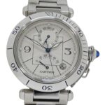 Cartier Pasha Men's Watch, Power Reserve, GMT, Date, Automatic, Stainless Steel (SS), W31037H3, Silver, Round - Image 2