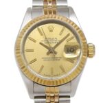 Rolex Datejust Two-Tone 69173, serial number in the 96s range, champagne gold dial, stainless steel, 18K yellow gold, automatic winding.